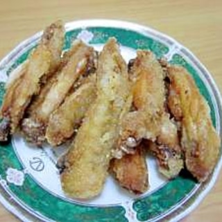 塩で食べる鳥手羽から揚げ